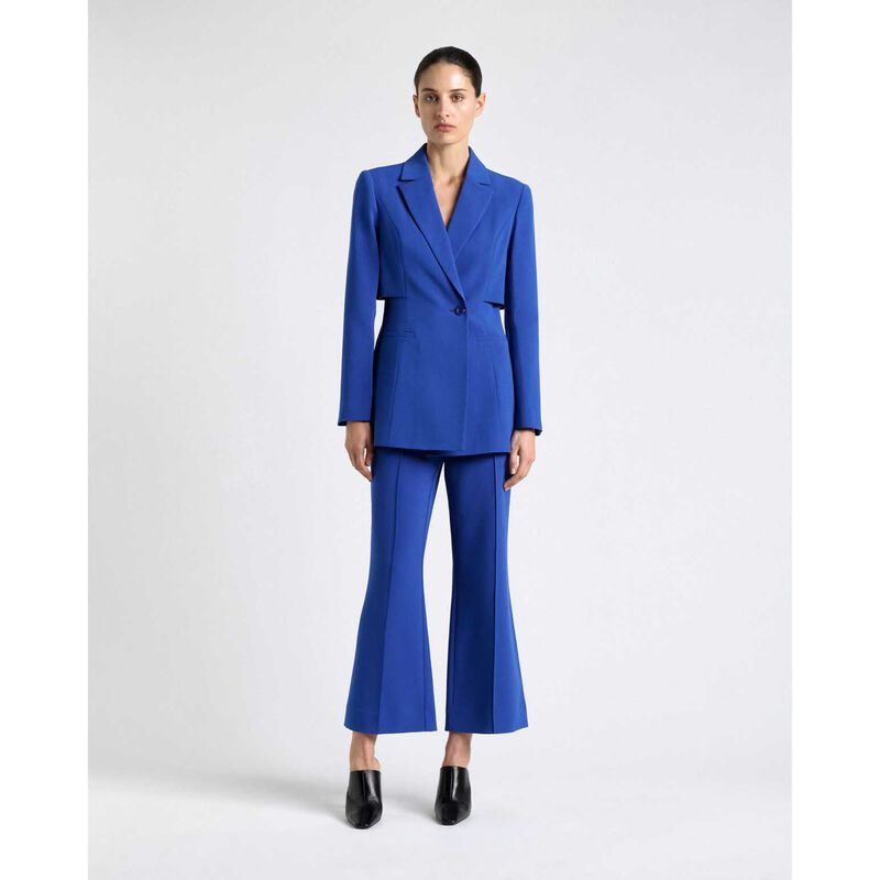 Cue Cobalt Side Storm Flap Detail Blazer image number 3